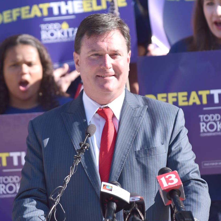 Image of Todd Rokita announcing his Senate run